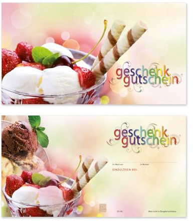 GESCHENKGUTSCHEINcom by POS-HAUER. 50 Gutscheine. Blanko zum Selberausfüllen. Für Café Cafébar Cafehaus. Cafegutscheine.