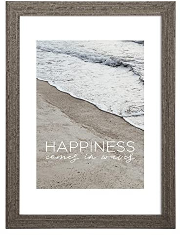 Hama Waves Picture Frame 15 x 20 cm - Wooden Photo Frame for Hanging or Standing, Portrait and Landscape Format (Taupe)