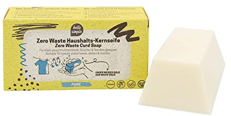 hello simple - Zero Waste Kernseife - vegan - zum Waschen und Putzen - biologisch abbaubar & palmölfrei -handmade in Berlin, 200g (2 Stück)