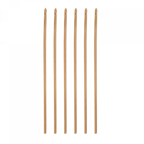 sourcing map 6 Stück Häkelnadel Bambus aus Holz Häkelnadel Holz Häkelnadel Set Häkelnadel Set 3mm Stricknadeln Häkelnadel Ersatz Lange Häkelnadel Häkelnadeln für Anfänger DIY Bastelgarn