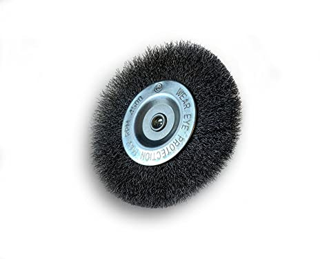 Lot de 10 brosses rotatives circulaires métalliques sur tige Ø 100 mm | Fil acier souple Ø 0,20 mm | Epaisseur 8 mm | 1 rang | Pour perceuse ou visseuse à mandrin | Kibros 26100AV8x10