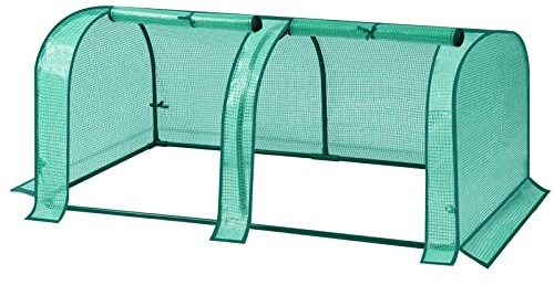 WOLTU Foliengewächshaus, Gewächshaus wasserdicht, Tomatengewächshaus wetterfest, PE Gitterfolie, Mehrzwecktreibhaus Pflanzenhaus für Garten Balkon, 130 x 60 x 50 cm, Grün