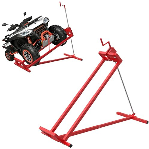 Froadp Hebevorrichtung Rasentraktorheber Hebebühne Aufsitzmäher Reinigungshilfe Teleskop Wagenheber 45° Neigung Verstellbar Heber Lifter für Rasentraktor Rasenmäher Tragfähigkeit 400kg (Rot)