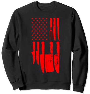 Ensemble de couteaux de boucher 4 juillet USA flesher volaille propriétaire Sweatshirt