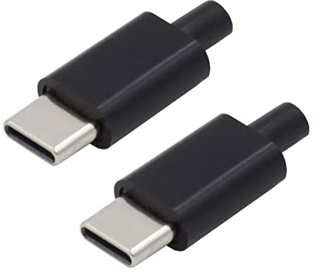 chenyang 2 Pack USB C DIY Stecker USB 3.1 Typ C 24 poliger PD100W Stecker Port Reparatur Ersatz Lötadapter mit PCB Platine schwarzem Gehäuse