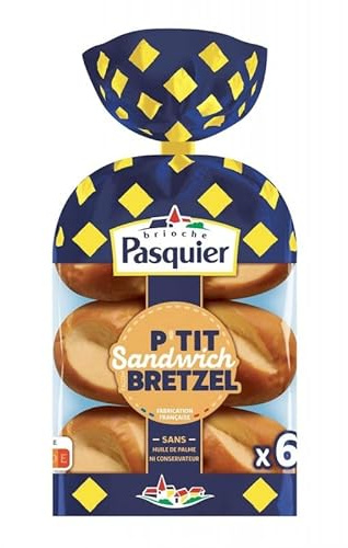 BRIOCHE PASQUIER - 6 Pains Façon Bretzel moelleux et savoureux - 270g de gourmandise artisanale pour tous les moments de la journée. - Lot De 4 - Vendu Par Lot