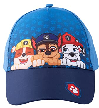 United Labels Paw Patrol Cap für Kinder, Chase Marshall Rubble, Blau, Basecap verstellbar, Kappe für Jungen und Mädchen