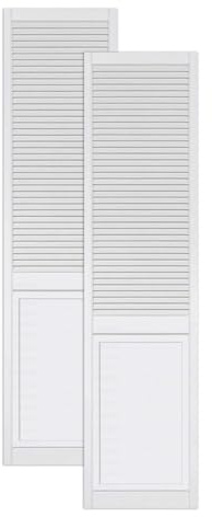 ben+camilla.com Landhausstil Profiltüren Weiß Holz | 201,3 x 49,4 cm 2-er Pack Set | Lamellentüren mit Kassette - Shutter Chateau Schranktüren PREMIUM QUALITÄT