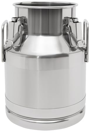 Jarra de leche de acero inoxidable 201, jarra de leche plateada de 10 litros, cubo sellado de 25 x 35 cm, adecuado para diferentes escenarios como cantinas, restaurantes, tiendas de leche, etc.