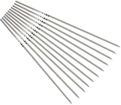 Brochettes de barbecue professionnelles Brochettes en acier inoxydable pour grill Brochettes de kebab Brochettes plates larges et longues en métal Bâtonnets de kebab Ensemble de brochettes de viande