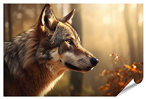 islandburner Prime Bild Poster Wolf Wald Premium Bilder Fotodruck