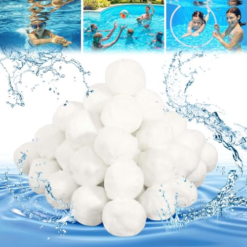 CUINIUNAID Filterbälle Pool Filterbälle für Sandfilteranlagen 1400g Ersetzen 50kg Pool Filterbälle Wiederverwendbar Filterballs Pool Filterbälle für Schwimmbad Aquarium Filteranlage