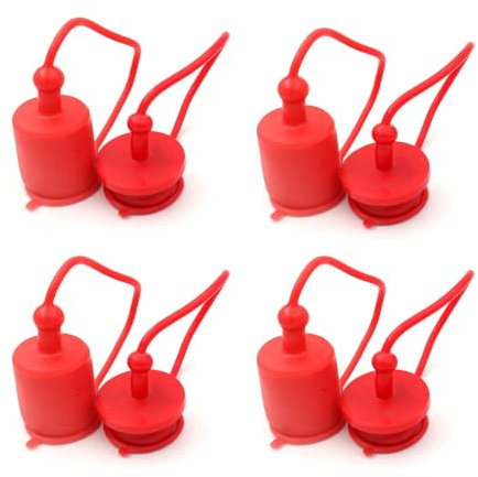 ANHAN 1,27 cm (1/2 Zoll) ISO7241A Hydraulikkupplung, Staubkappe und Stecker, rote Gummi-Staubkappe und weibliche Steckerabdeckungen für hydraulische Schnellkupplung, 4 Stück
