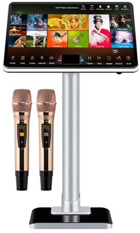 Sistema De Karaoke Profesional De 21,5 Pulgadas, Máquina De Karaoke Con Pantalla Táctil Capacitiva Con Micrófono Inalámbrico, Función De Amplificador De Potencia, Control De Aplicaciones Telefónicas