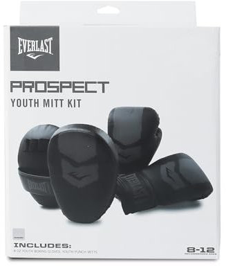Everlast unisex ungdom framtidsboxningsvantar och handskar startkit svart/grå en storlek