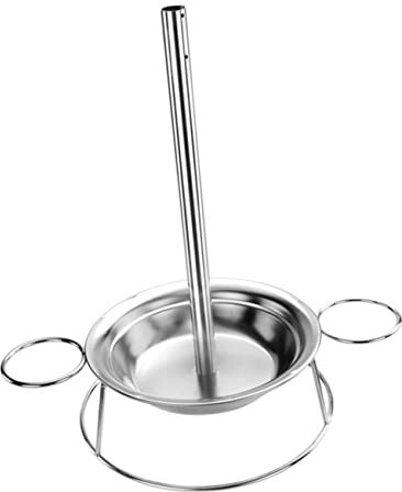 PRETYZOOM Chicken Roaster Rack Chicken Holder Pan Steel Pipe Roaster Grill Racks Round Roasting Tin Grilled Roast