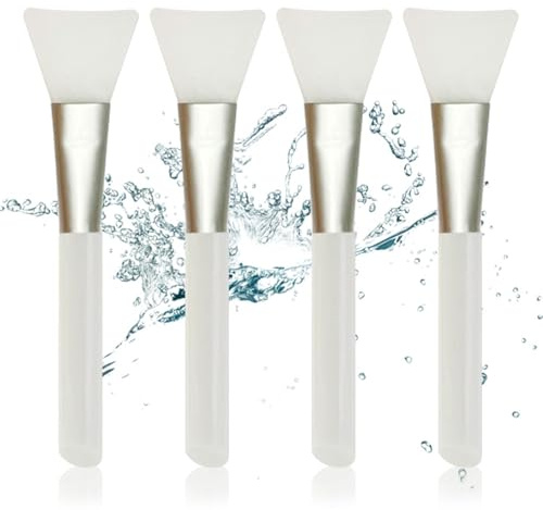 4 Pcs Silicone Mask Brush, Hairless Silicone Cosmetic Scrapers for DIY Makeup, Facial or Eye Mask, Serum or Flexible Facial Mud