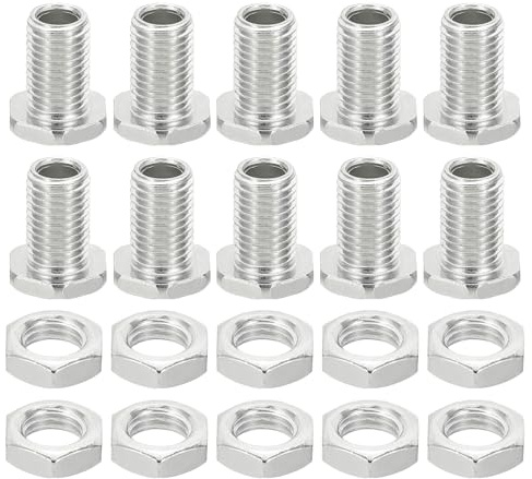 PATIKIL Kit de Pernos Hexagonales M8X15mm Y Tuercas 10 Kit Tornillos Huecos | de Rosca Fina Surtidos, Tornillo de Cabeza Hexagonal a Través de Perno de Agujero, Fijadores de Candelabros