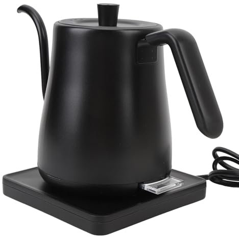 Hervidor Eléctrico con Cuello de Cisne, Control Preciso del Flujo de Agua Interior de Acero Inoxidable Capacidad de 800 Ml Potencia de 1000 W Apagado Automático Verter (Enchufe