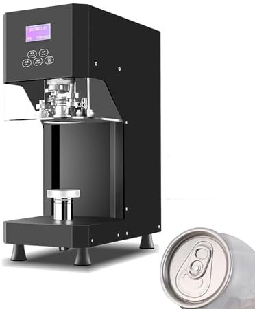 QLXYYFC Can Seamer Can Sealing Machine With Counter Can Sealer, Tin Can Sealer Bottle Can Capping Tools Height Adjustable, For All Cans(Black,220V)