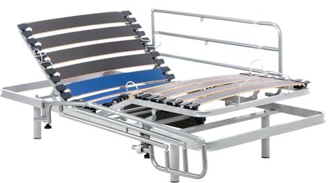 Geriafy - Cama Articulada Eléctrica Reforzada | Barandillas abatibles Resistentes (90x190, Mando inalámbrico + Barandillas)