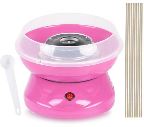 Machine à barbe à papa automatique professionnelle pour barbe à papa - Machine à sucre ronde en coton - Kit pour fêtes d'anniversaire, fête des enfants, Noël et fête de mariage (rose)