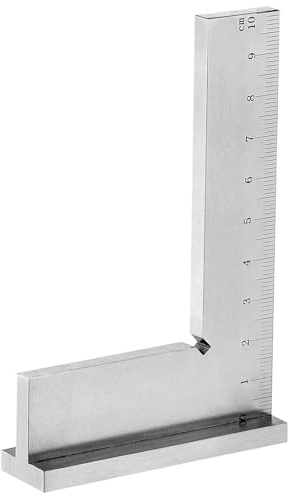 XLKJ Rechtwinkliges Lineal, 7 x 10 cm, Ingenieurwerkzeuge mit Skala, 90-Grad-Messwerkzeug (schwarz)