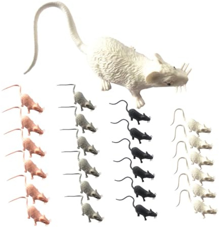 BCOATH 24pcs Miniature Mouse Figures Plastic Garden Decor Props Mouse Statues for Fairy Garden Animal Toys Micro Landscape Ornaments