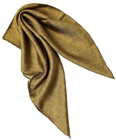 Prettystern handrullad sidenscarf dam herr unisex ren siden bandana sommar, 56b grön gul, 53/53 cm, épaisseur 14mm, roulé à la main