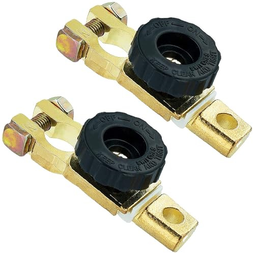 2 Stück Batterie Trennschalter 12V 24V,Batterietrennschalter 12V, Batterie Schalter, Autobatterie Trennschalter Batterieschalter für PKW, Transporter, Schiffe, Wohnmobile(Schwarz)