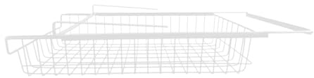 Folpus Panier à Tiroir Coulissant Suspendu, Panier de Rangement Sous Tablette, Organiseur de Sous-Vêtements, Metal Mesh Storage Basket, Tiroir Sous Armoire, Organiseur de Chaussettes, Blanc moyen