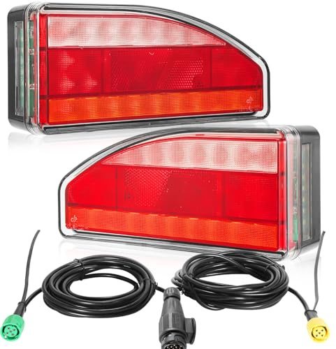 ETUKER Kit Trailer Light LED 13pin 12/24v7Function with Fog Light/Reverse Light/License plate light