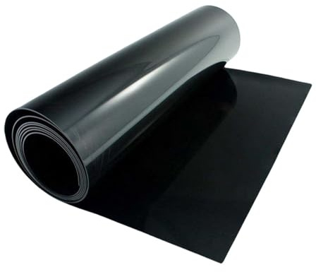 HEJIGOOD Black HDPE Pond Liner Waterproof Geomembrane for Fish Koi Ponds Roof Leak Protection Durable (6x8m/19.69x26.25ft)