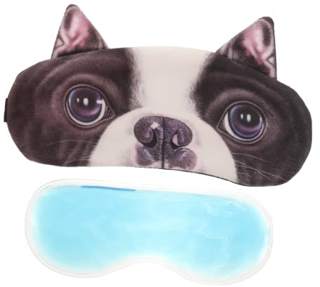 TOBBOMEY Niedliche Tier Schlafmaske mit Hundemotiv Leichte Weiche Augenbinde für Damen und Herren Schlafbrille zum Lichtblockieren für Büro Reisen und Ungestörten Schlaf