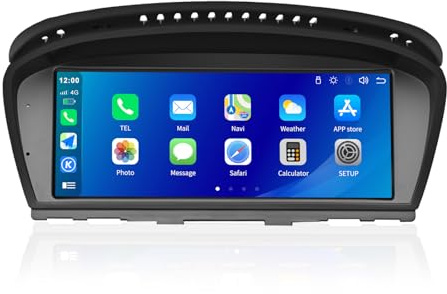 Radio de Coche con Pantalla táctil de 8,8 Pulgadas Carplay inalámbrico para BMW Serie 5 E60 E61 2008-2010 con Sistema CIC Android Auto Mirrorlink/Bluetooth/Siri/GPS Receptor de Audio para Coche