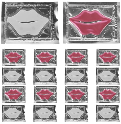 BESTYASH 20 Pezzi Maschere Labbra Gel Idratanti e Cerotti Bocca 8,50X5,30X0,20Cm Riduzione Rughe e Levigatura Labbra per Trattamento Quotidiano Ovunque