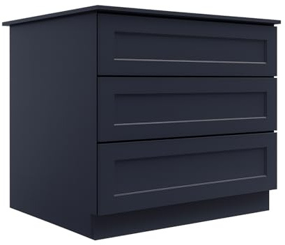 Lieeres Kitchen Drawer Base Cabinet with Countertop, 36 Soft Close 3-Drawer Cabinet, Full Extension Slides, Unassembled, RTA for Kitchen, Living Room (Graphite-with Countertop, 36W X 34.5H X 24D)