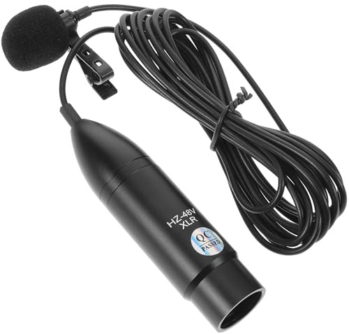TOGEVAL Professional Lavalier Microphone Metal Construction and Sponge Cover with 48v Xlr Three-pin Interface Reliable Collar Clip Microphone for Live Broadcasts and Recordings