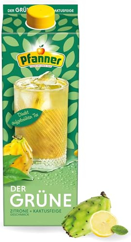 Pfanner Der Grüne Zitrone-Kaktusfeige – Direkt aufgebrüht aus Grünteesorten und mit Zitronen- und Kaktusfeigensaft verfeinert (1 x 2 l) (Packung mit 12)