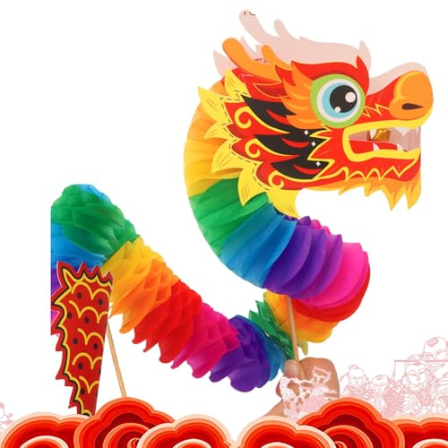 Chinesisches Drachenspielzeug, Handpuppe aus Papier | tragbare chinesische Papiergirlande 3D | Dekorative Marionetten-Sets des Jahres des, DIY, Mondneujahr Geschenke, für