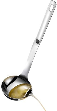 Fat Skimmer Spoon - Stainless Steel Kitchen Ladle With Long Handle For Easy Grease Removal, Durable Pouring Spout For Gravy Separation, Cooking, Soup And Broth Preparation Home, Dorm, Hotel, Apartment