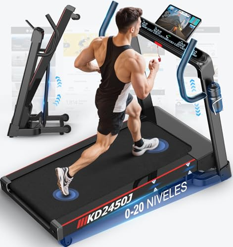 Decorcn Cinta de Correr Plegable, 180kg Carga con Inclinación para Casa