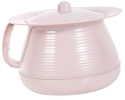 Oshhni Urinario doméstico con escupidera, inodoro de noche, cubo, fácil de limpiar, portátil con tapa, urinario de noche para exteriores, interiores y, Rosa
