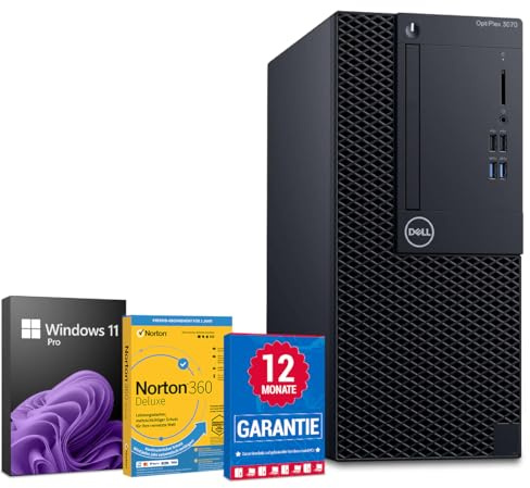 Dell OptiPlex 3070 PC Computer Intel Core i5-9400@ bis zu 4,1 GHz 8 GB 512 GB SSD mit Windows 11 Pro & GRATIS Bluetooth, WLAN & Antiviren-Software inkl. 12 Monate Garantie (Generalüberholt)