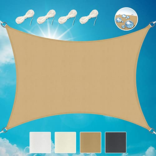Sol Royal Sonnensegel rechteckig wasserdicht Segeltuch UV Sonnenschutz | 3x4m Sand für Terrasse Balkon Garten Pool Camping Segel Beschattung Sonnendach PS9