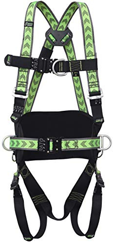 Kratos Safety Zweipunkt Auffanggurt mit Haltegurt 4 Schnellverschluss Schnallen, PSA, EN361, EN358, mit Seriennummer, für Bau, Elektrik, Bergbahn, Lawinenverbau, Feuerwehr