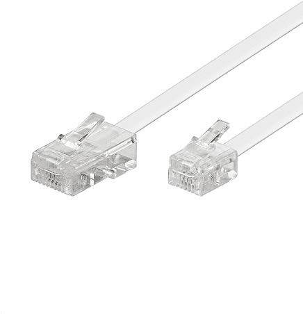 CABLEPELADO Cavo telefonico da RJ11 a RJ45 | Cavo dati per rete Ethernet | Cavo modulare 8P4C | Adatto per modem Ruter Fax ISDN DSL VDSL Internet | Bianco | 3 Metri