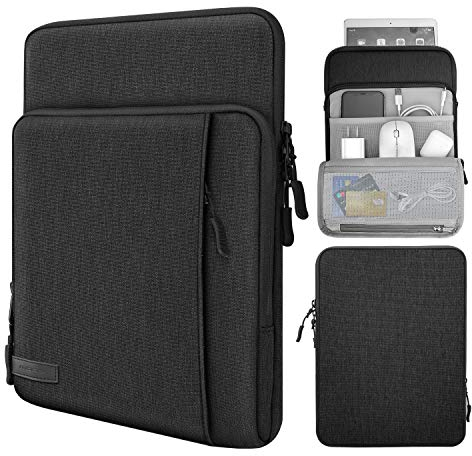 MoKo Custodia Protettiva da 9-11'' con Tasca Laterale, Accessori Tablet, Borsa per iPad 10a/Air 5 10.9 2022, Galaxy Tab S8 11, iPad 9a 8a 7a 10.2, iPad PRO 11 M2 2022-2018/Air 4 10.9 - Nero & Grigio