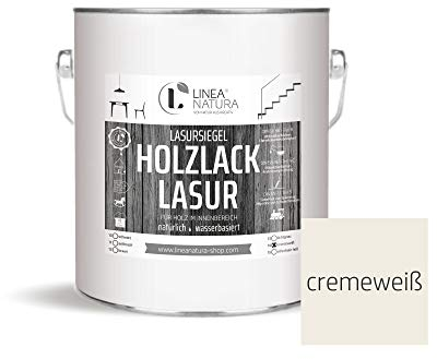 LINEA NATURA 3in1 Lacklasur, Beizeffekt und Versiegelung (2,5 L, Cremeweiß)
