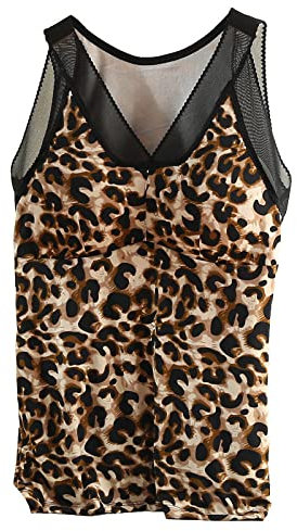 Angelweste Große Größe Weste Warme Weste Winterweste Winter Leopardenmuster Plus Größe Warme Weste Damen Doppelschicht Plus Samt V-Ausschnitt Spitze Seitenband Brustpolster Heizweste-Leopard_2Xl (90-1